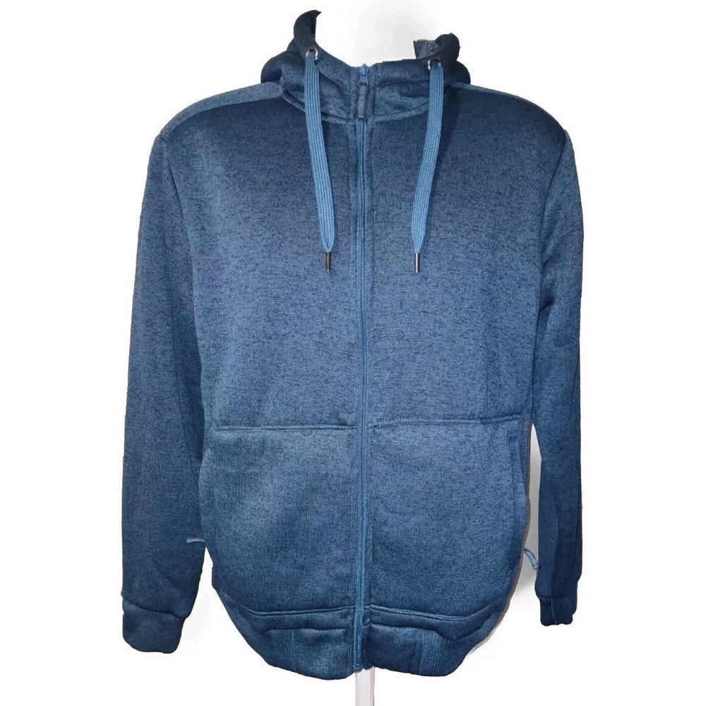 Mountain Warehouse Hoodie XXL Men's 2XL Sweatshirt Blue Fleece Lined Full Zip